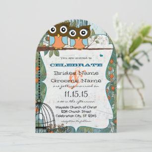Invitation Cute Aqua Blue Owl Épouse Mon meilleur ami Mariage
