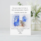 Invitation Cute Aquarelle Accueil Fête de réchauffement Invit (Debout devant)