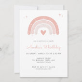 Invitation Cute Aquarelle arc-en-ciel 1er anniversaire (Devant)