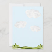 Invitation Cute Aquarelle Aviation Sky Red Avion Anniversaire (Dos)