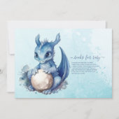 Invitation Cute Aquarelle Baby shower Dragon Bleu (Devant)