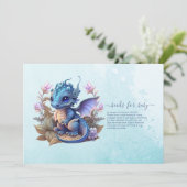 Invitation Cute Aquarelle Baby shower Dragon Bleu (Debout devant)