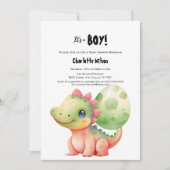 Invitation Cute Aquarelle Bébé Dinosaure Baby shower (Devant)