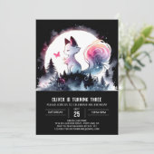 Invitation Cute aquarelle Chat Anniversaire (Debout devant)
