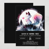 Invitation Cute aquarelle Chat Anniversaire (Devant / Derrière)