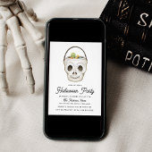 Invitation Cute Aquarelle Crâne traiter Bucket Halloween Part