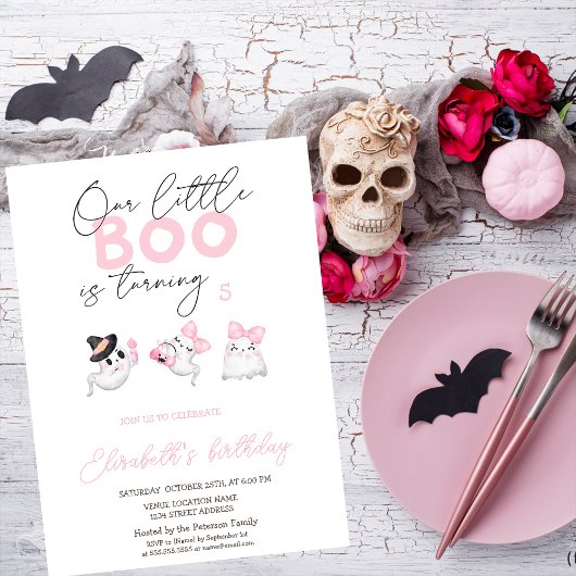 Invitation Cute Aquarelle Fantôme Halloween Anniversaire