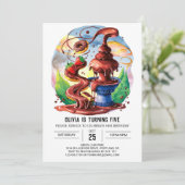 Invitation Cute Aquarelle Fontaine Chocolat Anniversaire (Debout devant)