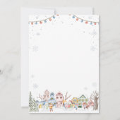 Invitation Cute aquarelle hiver Vacances Marché de Noël (Dos)