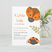 Invitation Cute aquarelle Little Ladybug Baby shower Invitat (Debout devant)