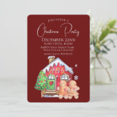 Invitation Cute aquarelle pain d'épices Personnes en Bourgogn (Debout devant)