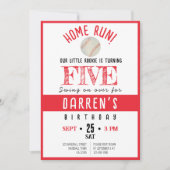 Invitation Cute Aquarelle Rookie Baseball Anniversaire (Devant)