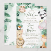 Invitation Cute Aquarelle Safari Animaux Baby shower (Devant / Derrière)