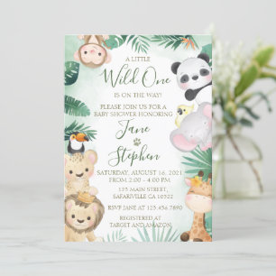 Invitation Cute Aquarelle Safari Animaux Baby shower