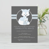 Invitation Cute Arctic Fox Baby shower personnalisé (Debout devant)
