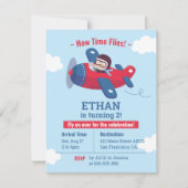 Invitation Cute Aviator Pilote Avion Boys fête d'anniversaire (Devant)