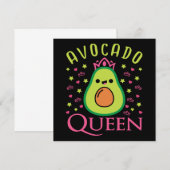 Invitation Cute Avocado Queen with Heart Keto Girl Cooking  (Devant / Derrière)