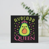 Invitation Cute Avocado Queen with Heart Keto Girl Cooking  (Debout devant)