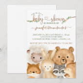 Invitation Cute Baby Animals (Devant / Derrière)