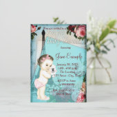 Invitation Cute Baby Baby shower Paris Vintage (Debout devant)