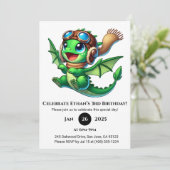 Invitation Cute Baby Dragon Birthday (Debout devant)