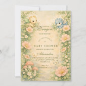 Invitation Cute Baby Dragon Fairytale Baby Shower (Devant)