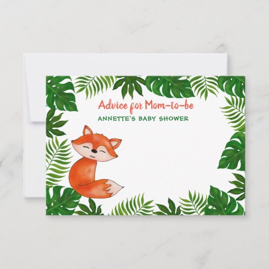 Invitation Cute Baby Fox | BABY SHOWER | Conseils Pour Maman- (Devant)