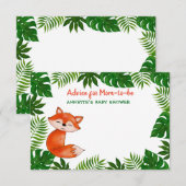 Invitation Cute Baby Fox | BABY SHOWER | Conseils Pour Maman- (Devant / Derrière)