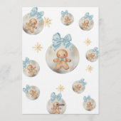 Invitation  cute baby Gingerbread in Christmas Bauble  (Dos)