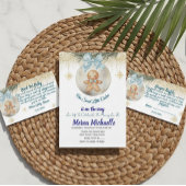 Invitation  cute baby Gingerbread in Christmas Bauble 