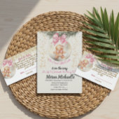 Invitation  cute baby Gingerbread in Christmas Bauble 