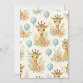 Invitation Cute Baby Giraffe Boy Baby Shower | Blue Safari (Dos)