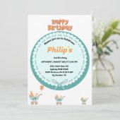 Invitation Cute baby in stroller birthday  (Debout devant)