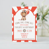 Invitation Cute Baby Lion Cub, Cirque Anniversaire (Debout devant)