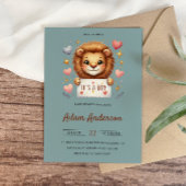 Invitation Cute Baby Lion - It’s a Boy Safari Baby shower