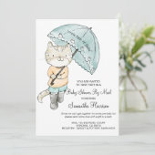 Invitation Cute Baby shower Chat Aquarelle Par Courrier (Debout devant)