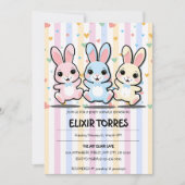 Invitation Cute Baby shower de Bunny-Bunny-Coeur (Devant)