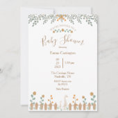 Invitation Cute Baby shower de canard à aquarelle florale (Devant)