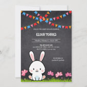 Invitation Cute Baby shower de lapin en tableau blanc (Devant)