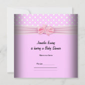 Invitation Cute Baby shower fille bébé crottes roses chaussur (Dos)