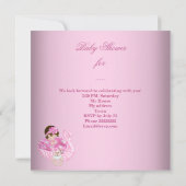 Invitation Cute Baby shower fille bébé rose cygne blanc (Dos)
