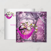 Invitation Cute Baby shower fille bébé rose Hammock Magique (Devant / Derrière)