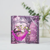 Invitation Cute Baby shower fille bébé rose Hammock Magique (Debout devant)