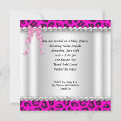 Invitation Cute Baby shower fille léopard rose Cupcake 2 (Dos)