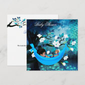 Invitation Cute Baby shower Garçon Bébé Bleu Hamac Magique (Devant / Derrière)