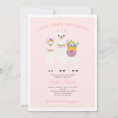 Invitation Cute, baby shower Llama (Devant)