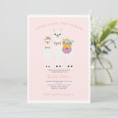 Invitation Cute, baby shower Llama (Debout devant)