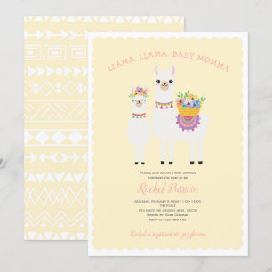 Invitation Cute, baby shower Llama
