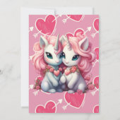 Invitation Cute Baby Unicorns Cpuple pour le cadeau de la Sai (Dos)