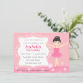 Invitation Cute Ballerina en rose, fête d'anniversaire de fil (Debout devant)